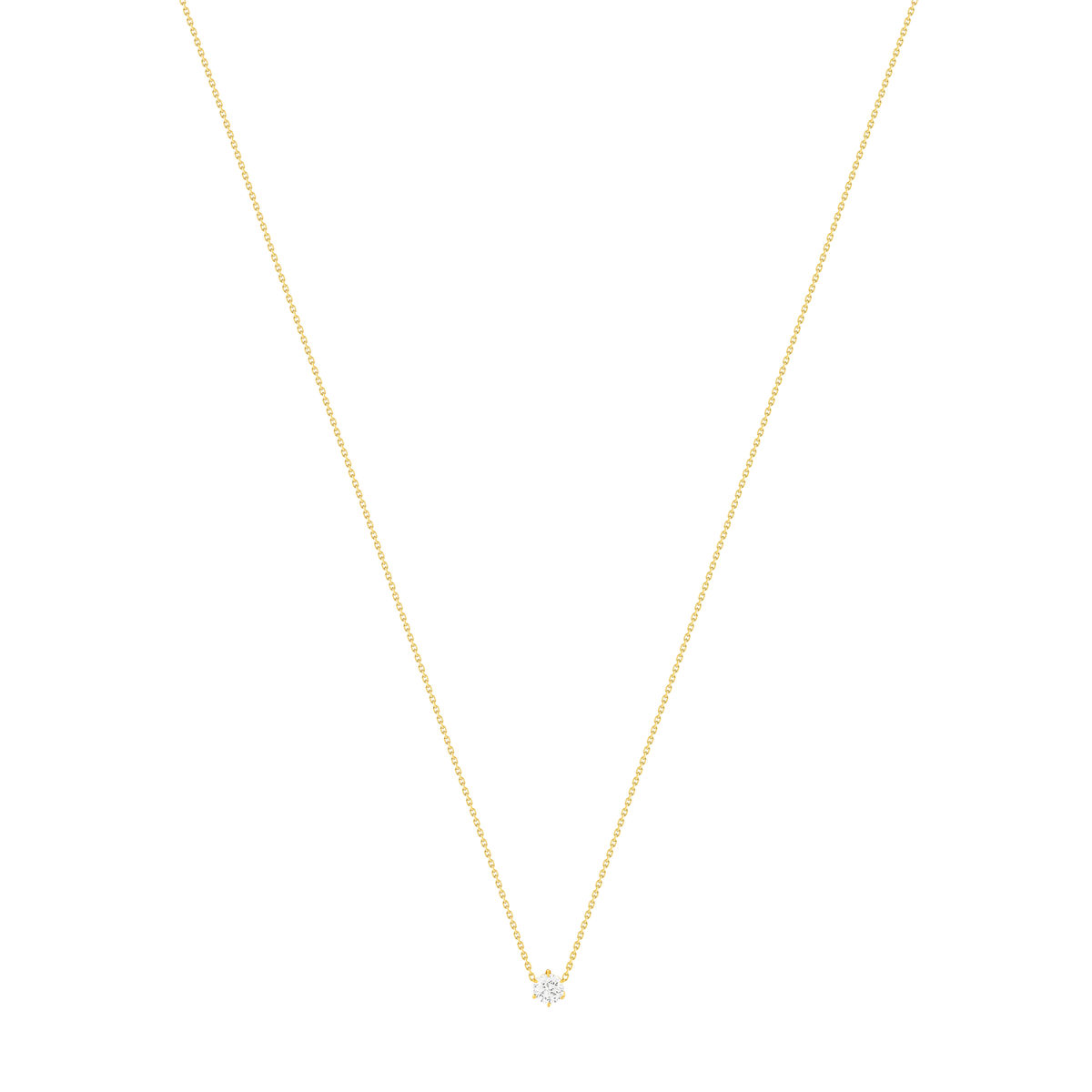 Collier solitaire or 750 jaune diamant HP1 0.5 carat 42cm - vue 2