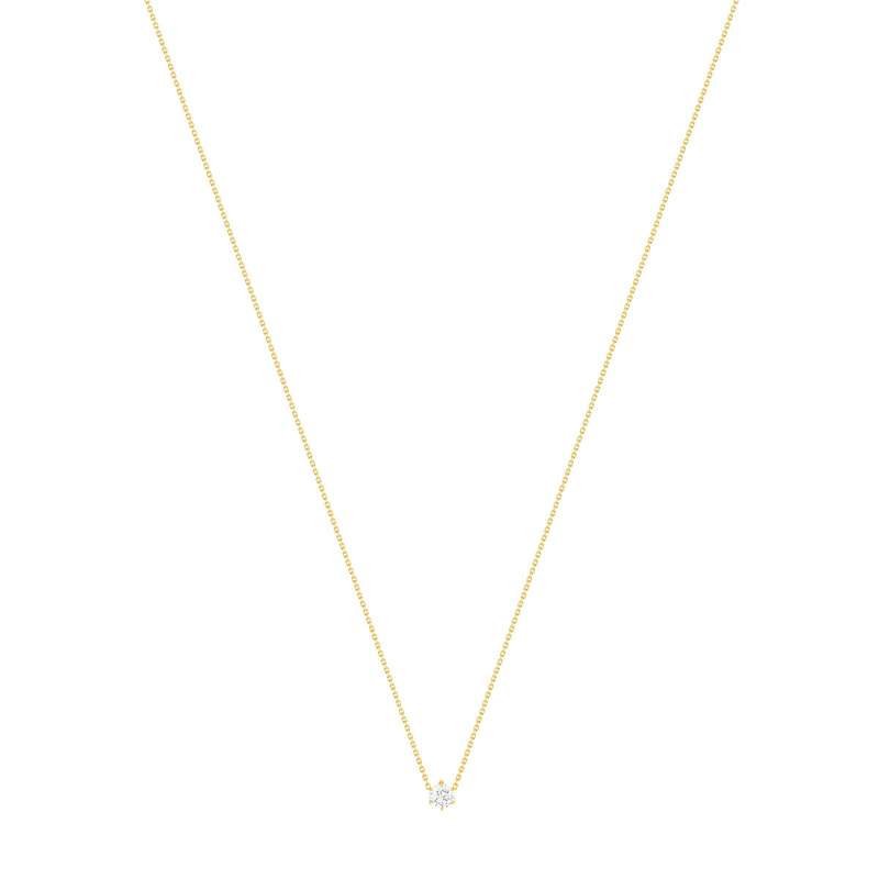 Collier solitaire or 750 jaune diamant HP1 0.5 carat 42cm - vue 2