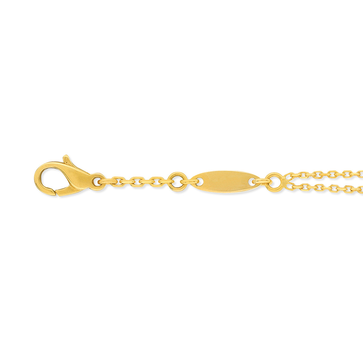 Bracelet or 750 jaune entourage diamant DSI2 18cm - vue 4