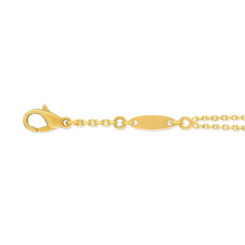 Bracelet or 750 jaune entourage diamant DSI2 18cm - vue 4
