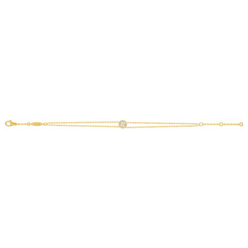 Bracelet or 750 jaune entourage diamant DSI2 18cm