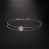 Bracelet or 750 blanc entourage diamant DSI2 18cm - vue V1