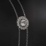 Bracelet or 750 blanc entourage diamant DSI2 18cm - vue 2