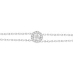 Bracelet or 750 blanc entourage diamant DSI2 18cm - vue 3