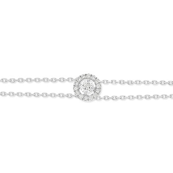 Bracelet or 750 blanc entourage diamant DSI2 18cm