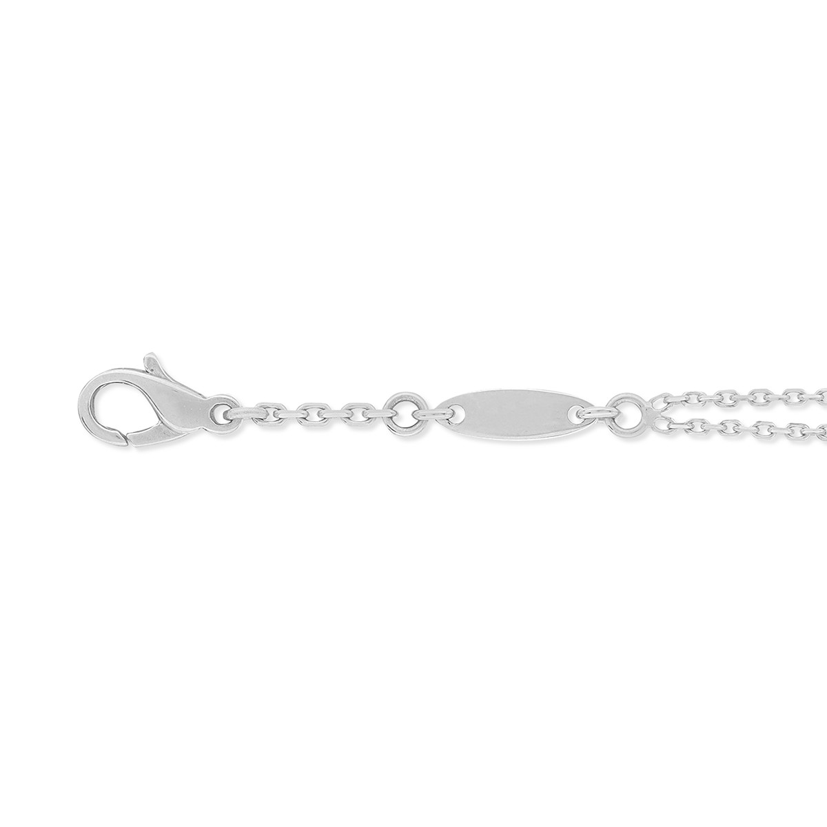 Bracelet or 750 blanc entourage diamant DSI2 18cm - vue 4