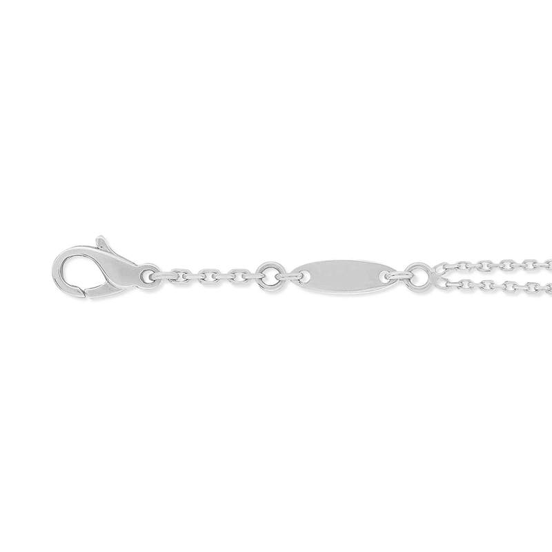 Bracelet or 750 blanc entourage diamant DSI2 18cm - vue 4