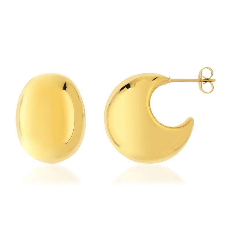 Boucles d'oreilles acier doré - vue 1