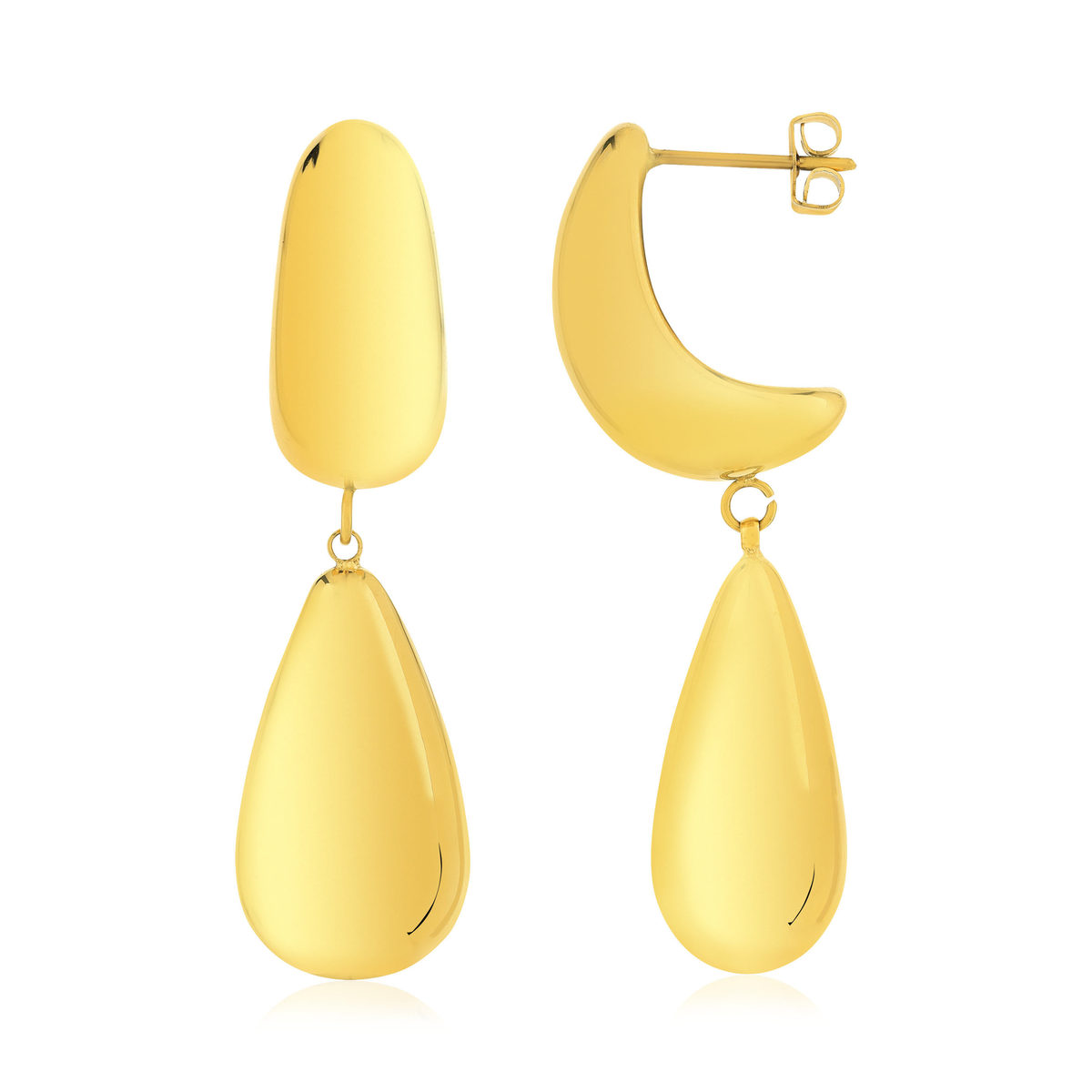 Gold-plated steel earrings