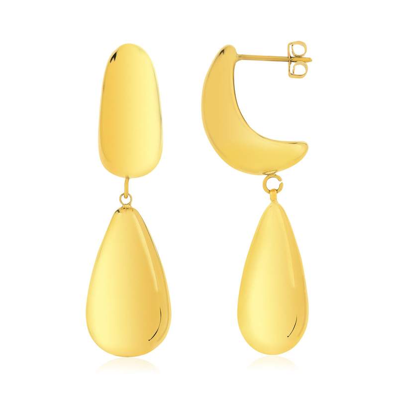 Boucles d'oreilles acier doré - vue 1