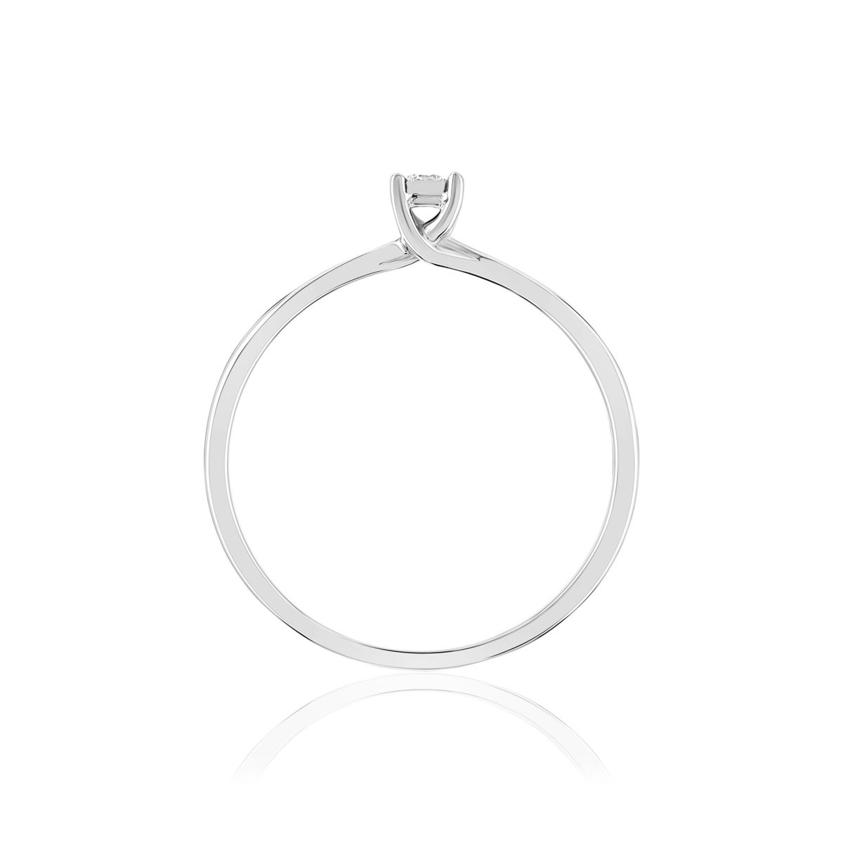Bague or blanc 375 diamant - vue 2