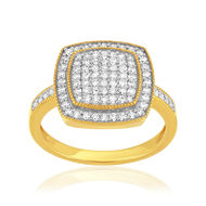 Bague or 750 2 tons diamants