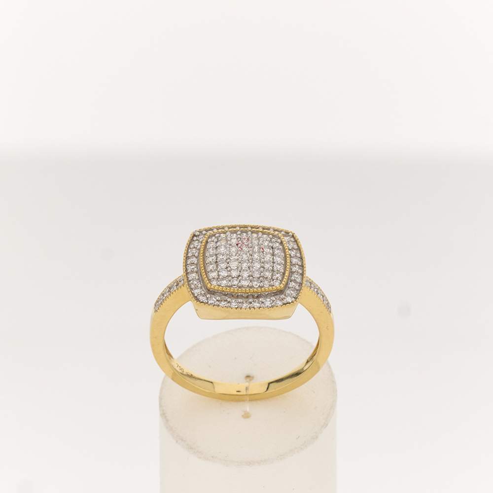 Bague or 750 2 tons diamants - vue 1