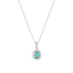 MATY-halsketting van 750 witgoud met een smaragd van 0,4 ct en diamanten van 0,17 ct – afbeelding 1