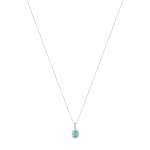 MATY-halsketting, 750 witgoud, smaragd 0,4 ct en diamanten 0,17 ct - afbeelding 2