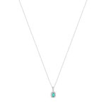 Collier MATY Or 750 blanc Emeraude et Diamants - vue 2