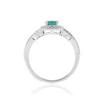 Bague MATY Or 750 blanc Emeraude et Diamants - vue 2