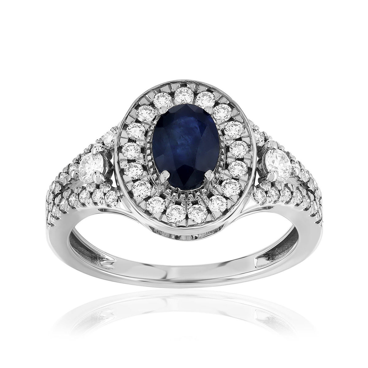 Bague MATY Or 750 blanc Saphir et Diamants