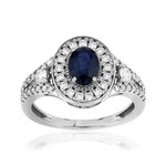 Bague MATY Or 750 blanc Saphir et Diamants - vue 1