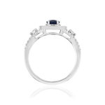 Bague MATY Or 750 blanc Saphir et Diamants - vue 2