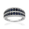 750 white gold ring with sapphire and diamond - view V1
