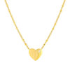 Collier plaqué or jaune coeur et zirconias45cm - vue V1