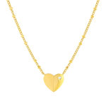 Collier plaqué or jaune coeur et zirconias45cm - vue 1