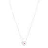 925 rhodium-plated silver necklace with synthetic ruby and zirconia stones, 45 cm - view V2