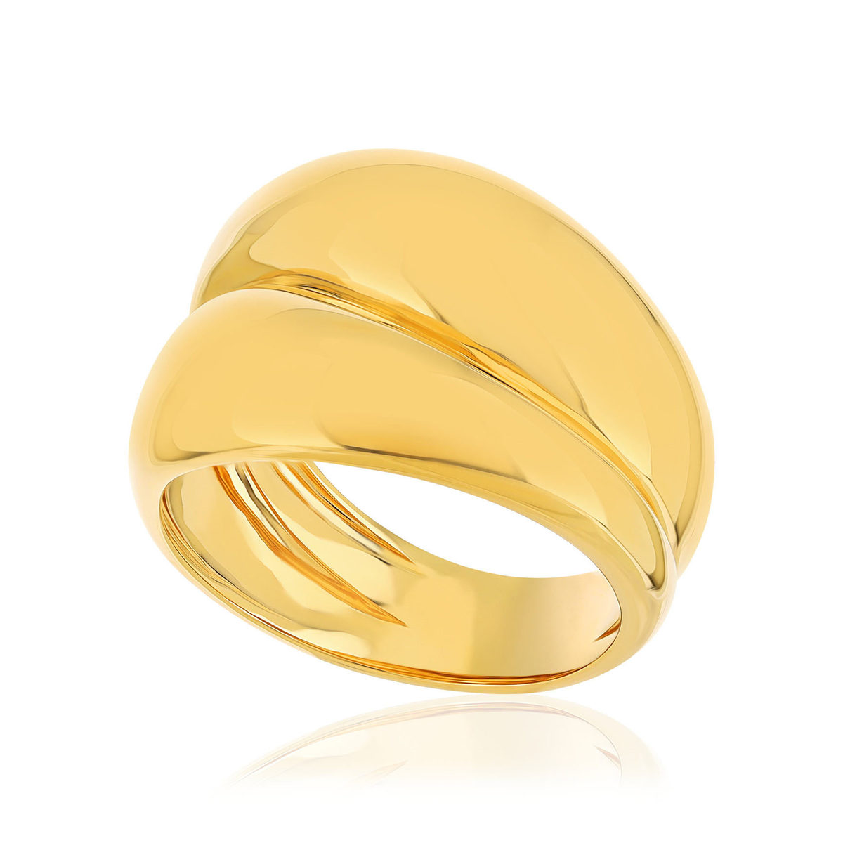 Bague plaqué or jaune - vue D1