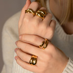 Bague plaqué or jaune - vue porté 1