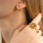 Bague plaqué or jaune - vue porté 1