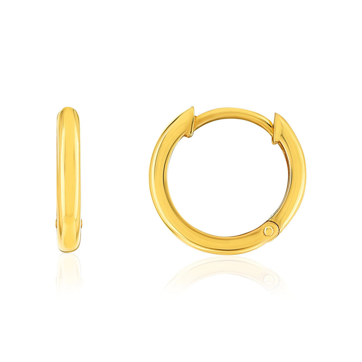 10mm 375 gold hoop earrings