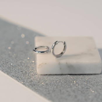 Créoles or 375 blanc 10mm