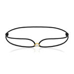 Bracelet or 750 jaune diamant 0.1 carat cordon noir - vue 1