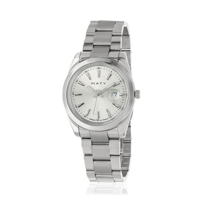 Montre HERITAGE homme bracelet acier inoxydable blanc