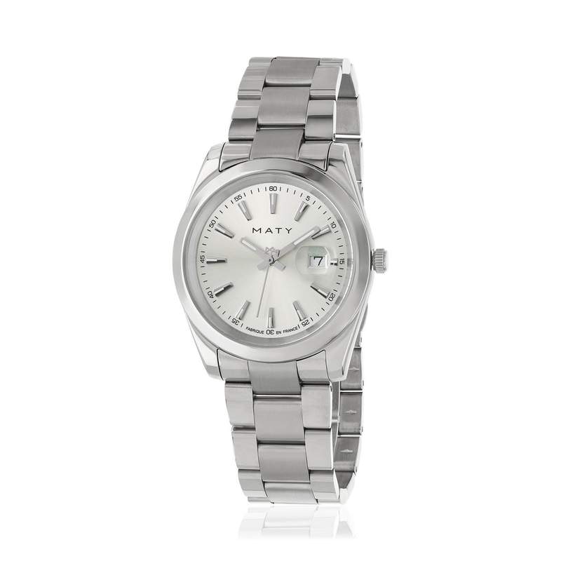 Montre HERITAGE homme bracelet acier inoxydable blanc - vue 1