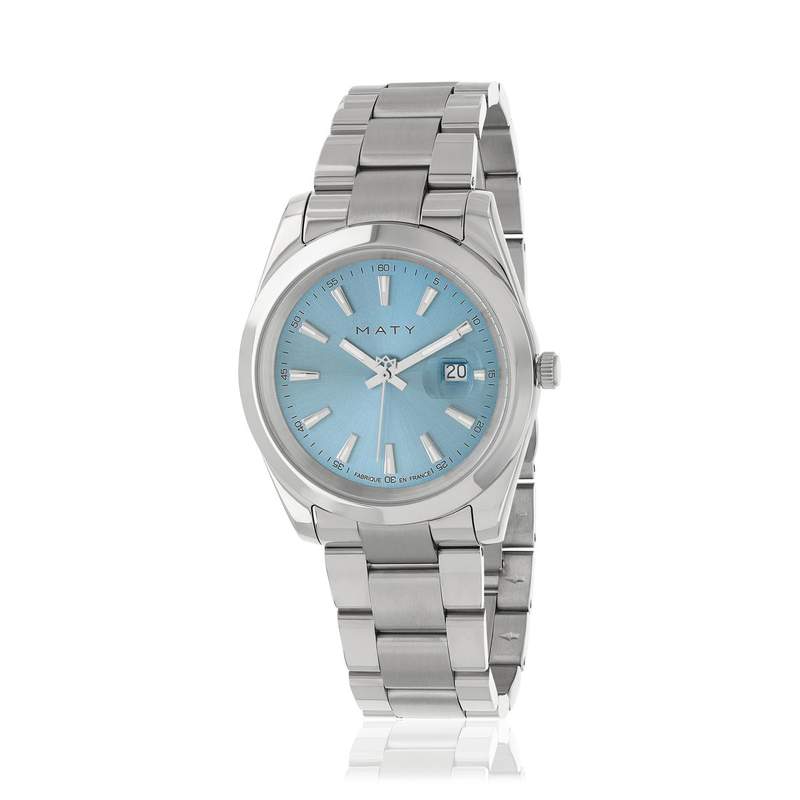 Montre HERITAGE homme bracelet acier inoxydable blanc - vue 1