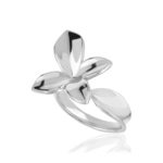 925 sterling silver flower-motif ring - view D1