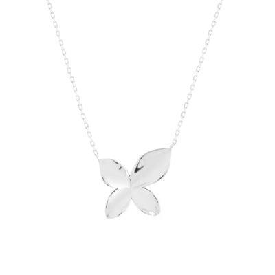 Collier argent 925 motif fleur 45cm