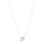 925 sterling silver necklace with flower motif and zirconia stones, 45 cm - view 2
