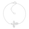 Bracelet argent 925 motif fleur zirconias - vue V1
