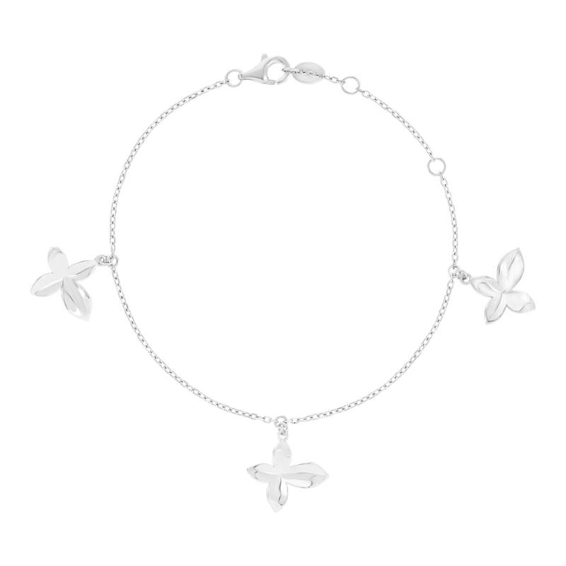 Bracelet argent 925 motif fleur - vue 1