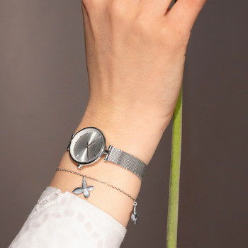 Bracelet argent 925 motif fleur