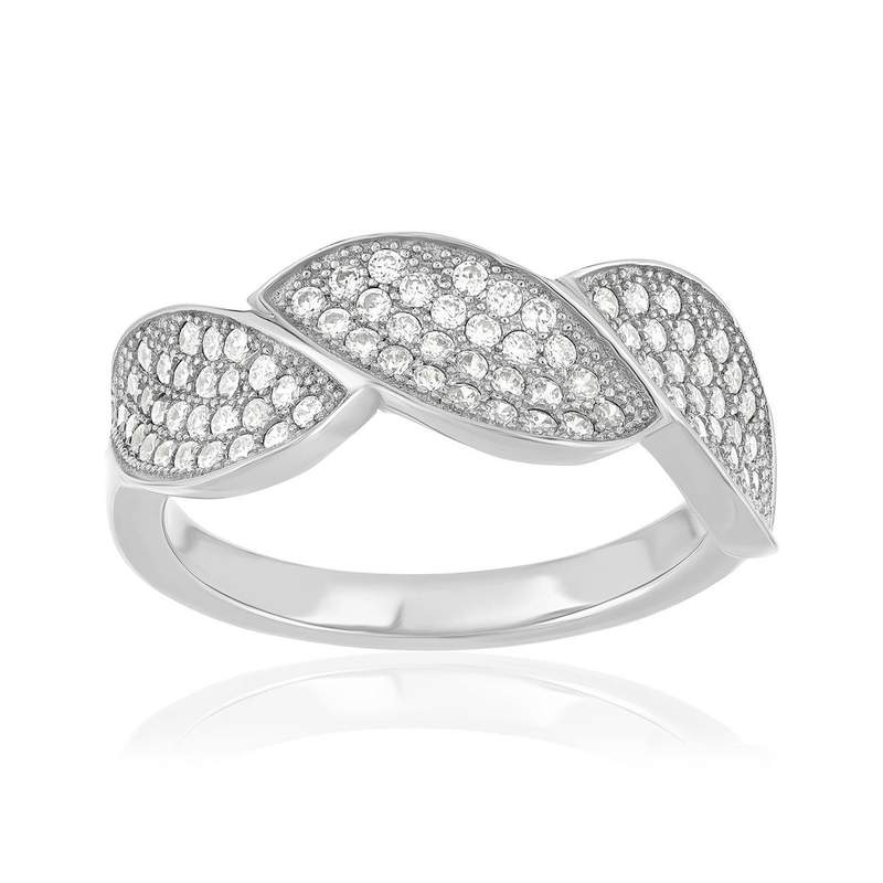 Bague argent 925 zirconias - vue 1