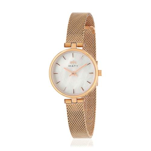 MATY Women's Watch with Pink Stainless Steel Strap