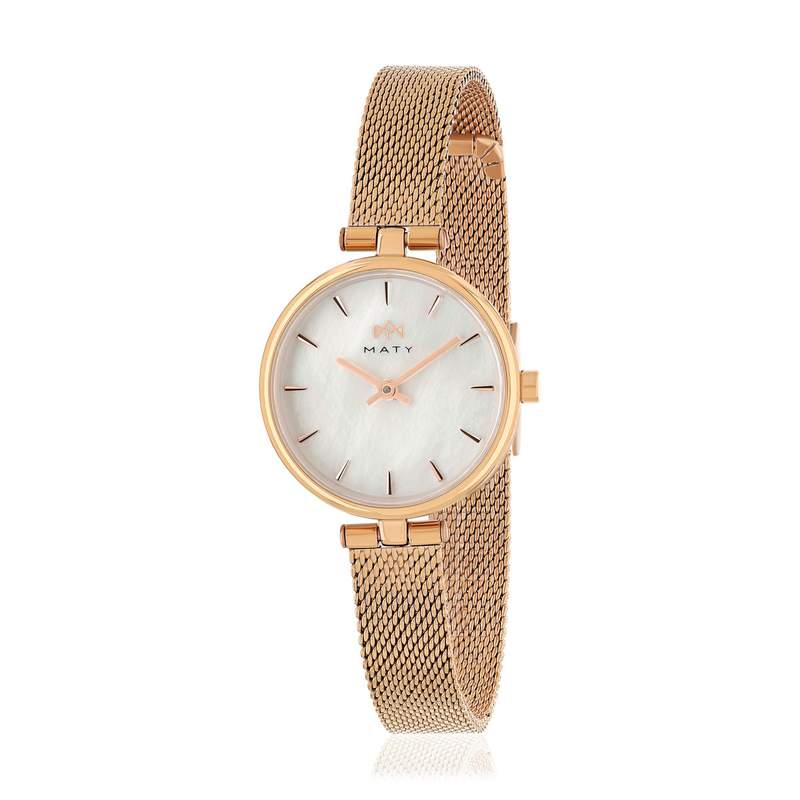Montre MATY femme bracelet acier inoxydable rose - vue 1