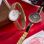 Montre MATY femme bracelet acier inoxydable doré - vue D1