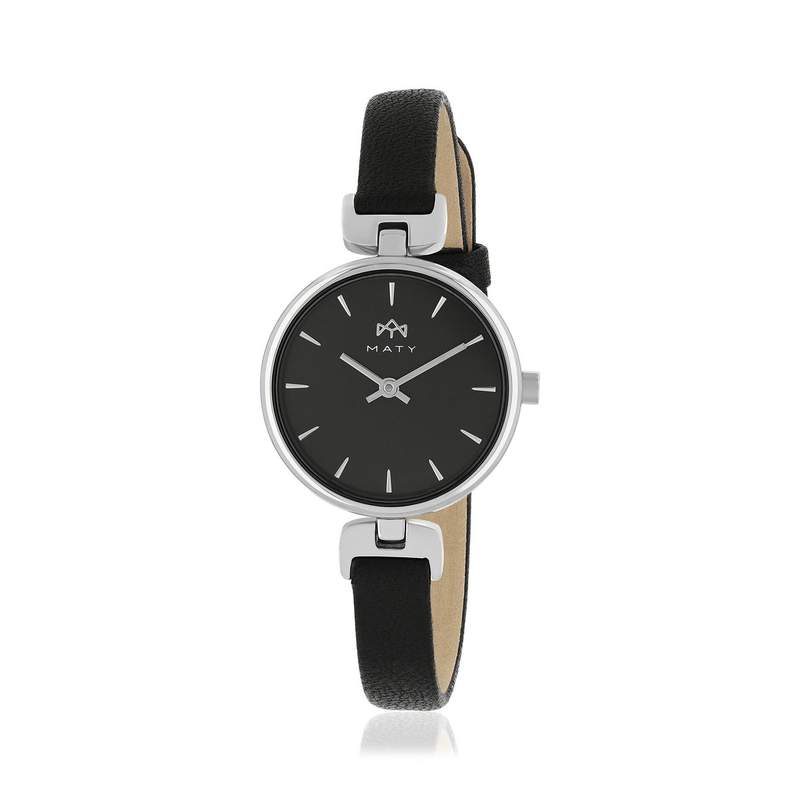 Montre MATY femme bracelet cuir noir - vue 1