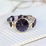 Montre MATY femme bracelet cuir noir - vue D1