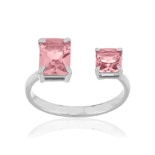925 Sterling Silver Ring with Pink Zirconia